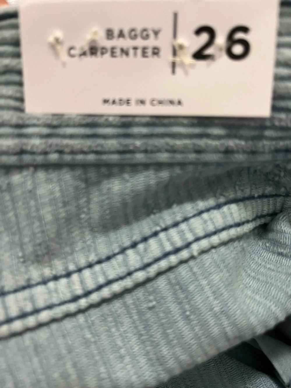 Pacsun Blue Corduroy Baggy Carpenter Pants Corduroy Wide-Leg Jeans